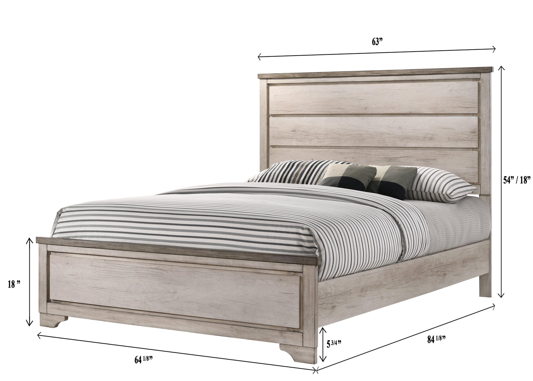Patterson Driftwood Modern Sturdy, Wood King Panel Bed - Ella Furniture