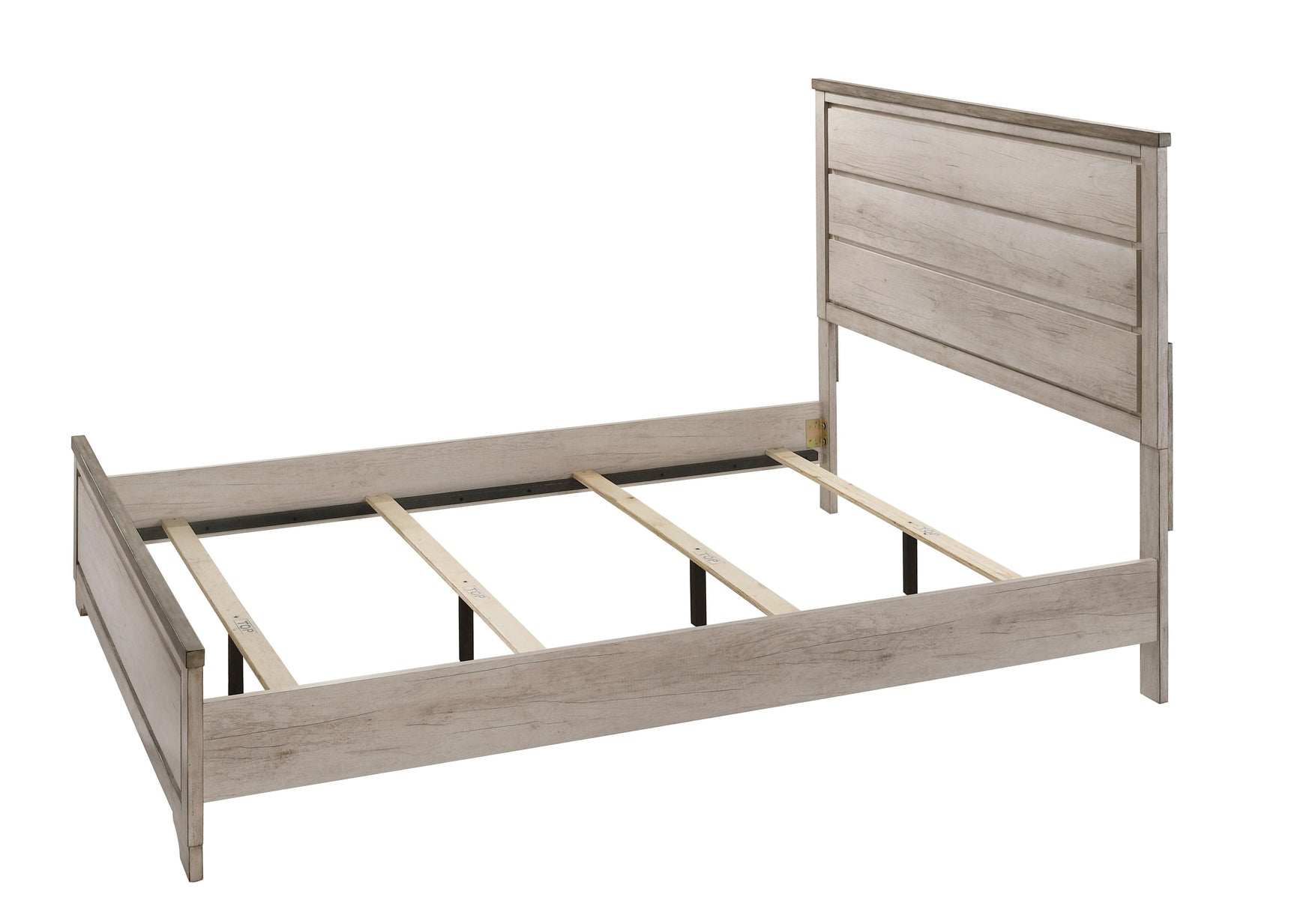 Patterson Driftwood Finish Solid Pine Wood Modern Rustic And Charm Full Panel Bed - Ella Furniture