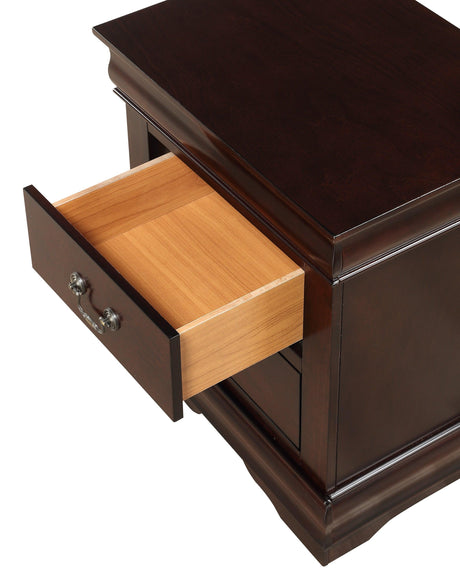 Louis Philip Cherry Classic And Modern Wood King Sleigh Bed - Ella Furniture