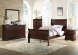 Louis Philip Cherry Classic And Modern Wood Queen Sleigh Bed - Ella Furniture