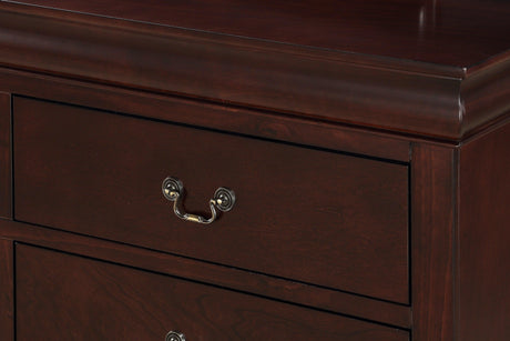 Louis Philip Cherry Wood Sleigh Bedroom Set - Ella Furniture