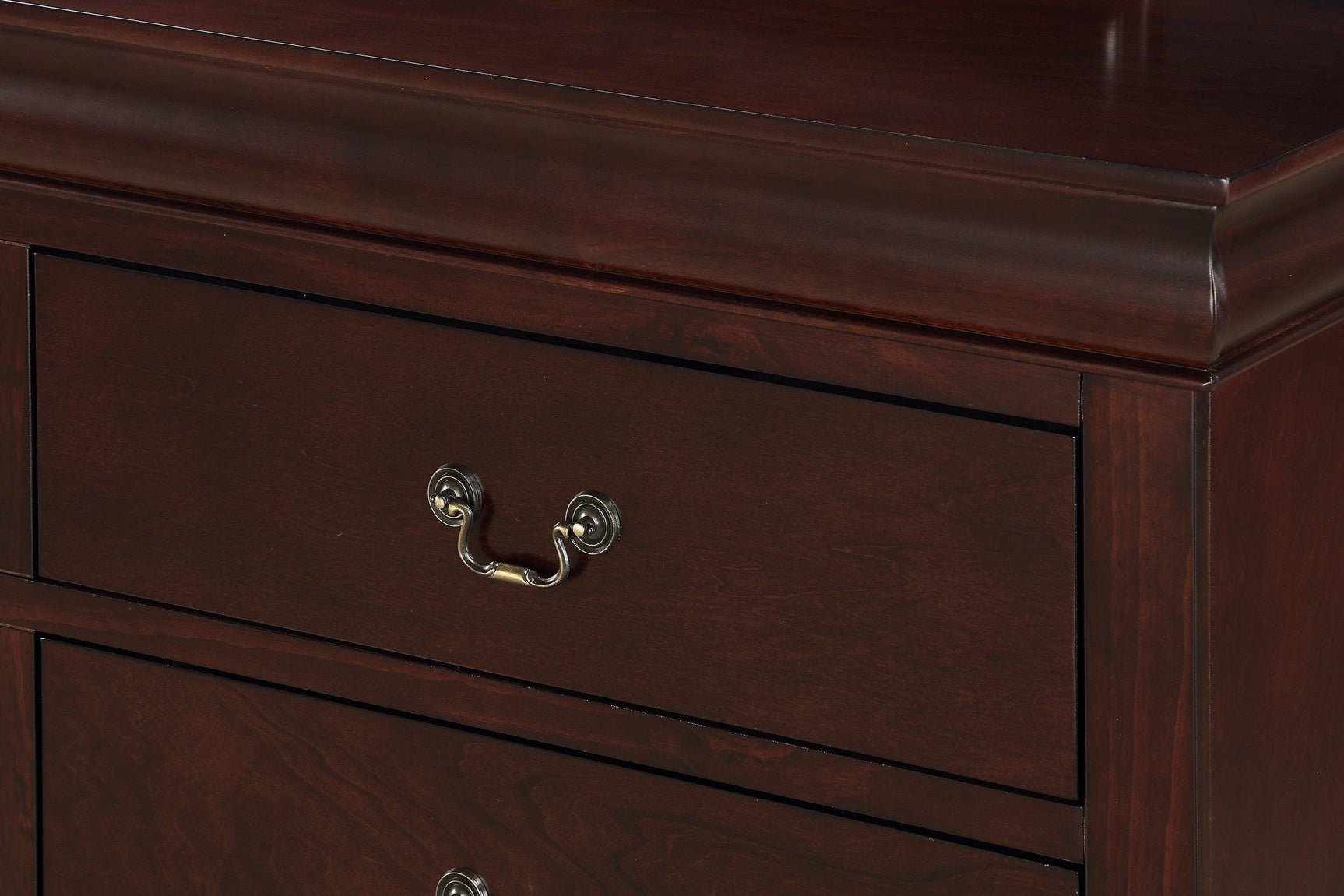 Louis Philip Dresser Cherry, Modern Wood Veneers, Classic Spacious 6 Drawers - Ella Furniture