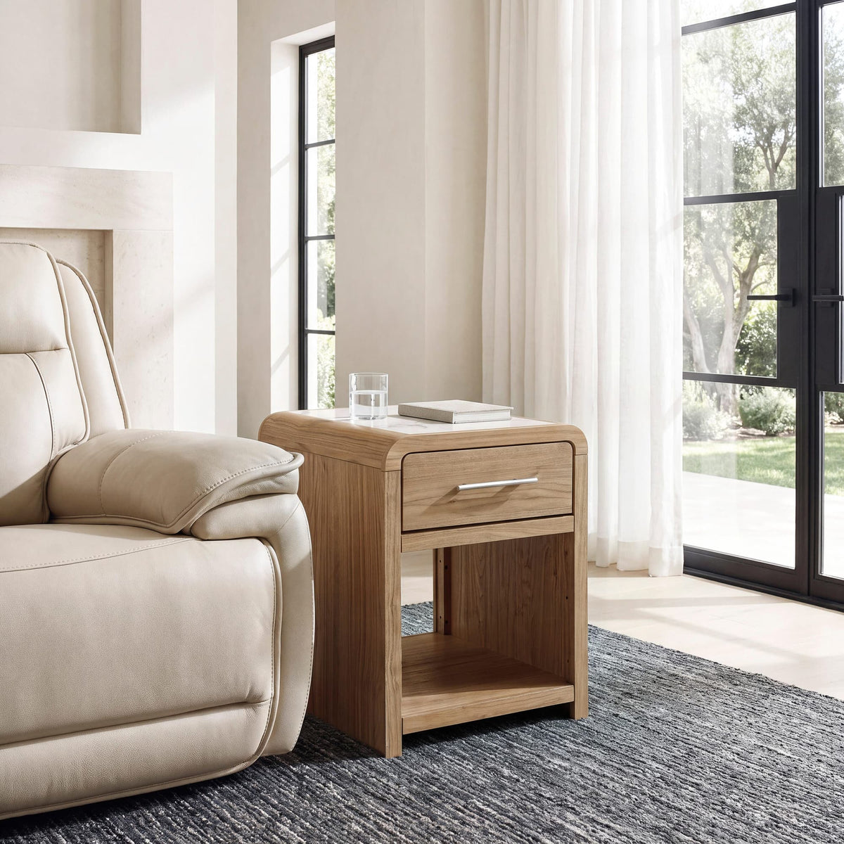 Dovander White/Natural End Table — product view