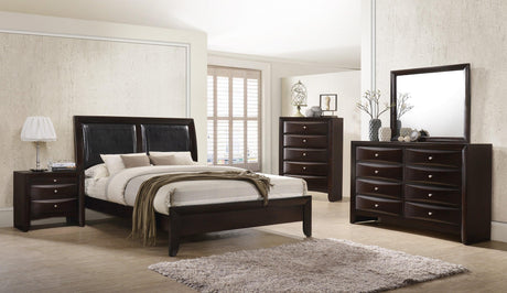 Emily Night Stand Dark Cherry, Modern And Sleek Wood, Metal Knobs 2 Drawers - Ella Furniture