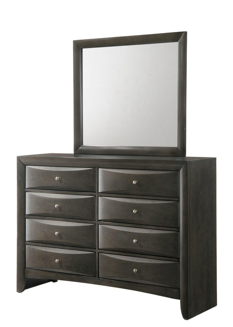 Emily Night Stand Grey, Modern Wood, Metal Knobs 2 Drawers - Ella Furniture