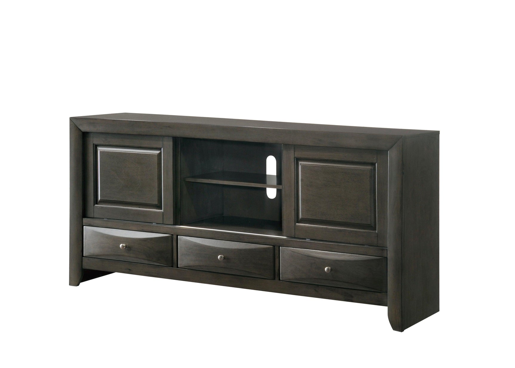 Emily Dresser Gray, Transitional And Modern Wood, 8 Drawers Grey - Ella Furniture