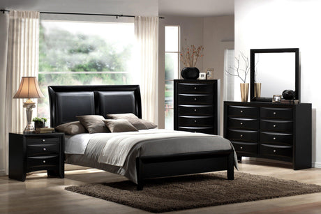 Black Emily Dresser, Modern Transitional Wood, Raised 8 Drawers Front - Ella Furniture