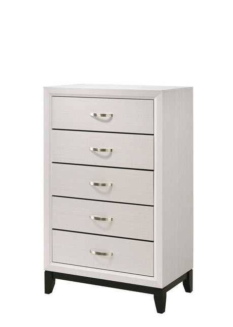 Akerson Chalk Classic And Traditional, Modern Wood Queen Panel Bed - Ella Furniture