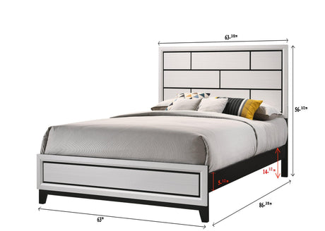 Akerson Chalk Classic And Traditional, Modern Wood Queen Panel Bed - Ella Furniture