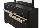 Regata Night Stand Black/Silver, Sleek And Modern Wood, Metal Knobs 2 Drawers - Ella Furniture