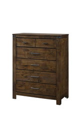 Curtis Chest Brown, Rustic And Modern Wood, 6 Drawers - Ella Furniture