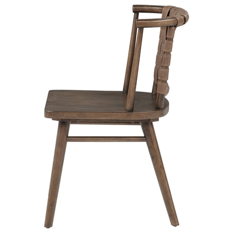 Tallis Brown Woven Leatherette Back Dining Side Chair Set of 2 — product image 5