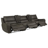 Marcell 5-Piece 3-Seat Power Home Theater Seating with Dual Consoles Grey — product image 2