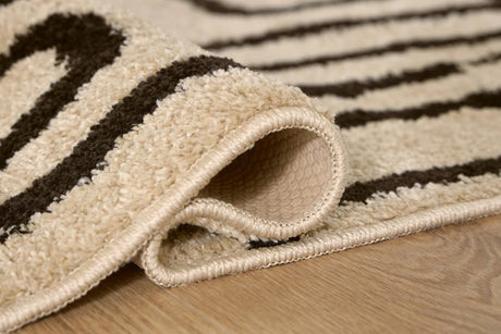 Timworth Black/Beige Washable Large Rug — detail view