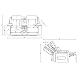 Rojas Dual Power Reclining Loveseat with Bluetooth Speakers Greige — product image 19
