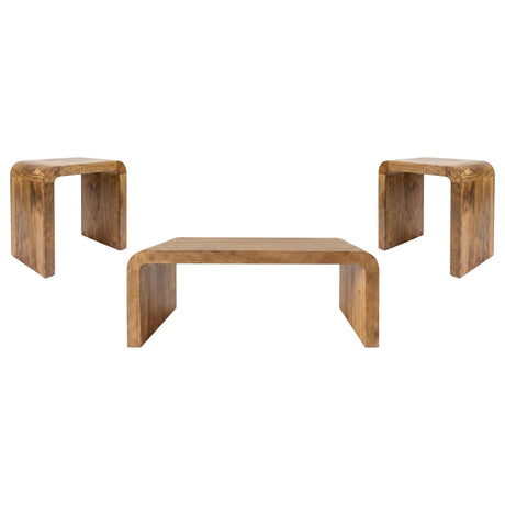 Booker 3-Piece Mango Wood Coffee and End Table Set Natural — product image 2