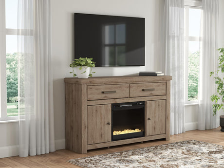 Garistyn Brown 62" TV Stand with Electric Fireplace — product view