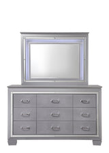 Lillian Night Stand Silver, Modern Wood, 2 Dovetail Drawers - Ella Furniture