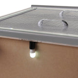 Lillian Silver Modern Sturdy Metal King LED Faux Leather Upholestered Tufted Bed - Ella Furniture