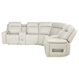 Rojas 3-Piece Dual Power L-Shaped Sectional Sofa with Bluetooth Greige — product image 4