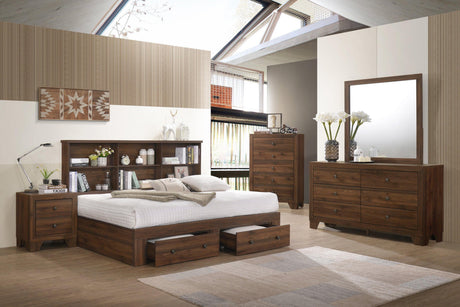 Millie Dresser - Brown Cherry, Modern Wood, Nickel Knob Metal 6 Drawers - Ella Furniture