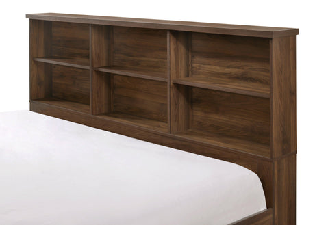 Millie Cherry Brown Classic Wood Queen Panel Bed - Ella Furniture