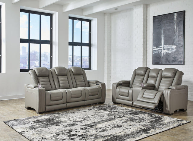 Backtrack Gray Sofa And Loveseat - Ella Furniture