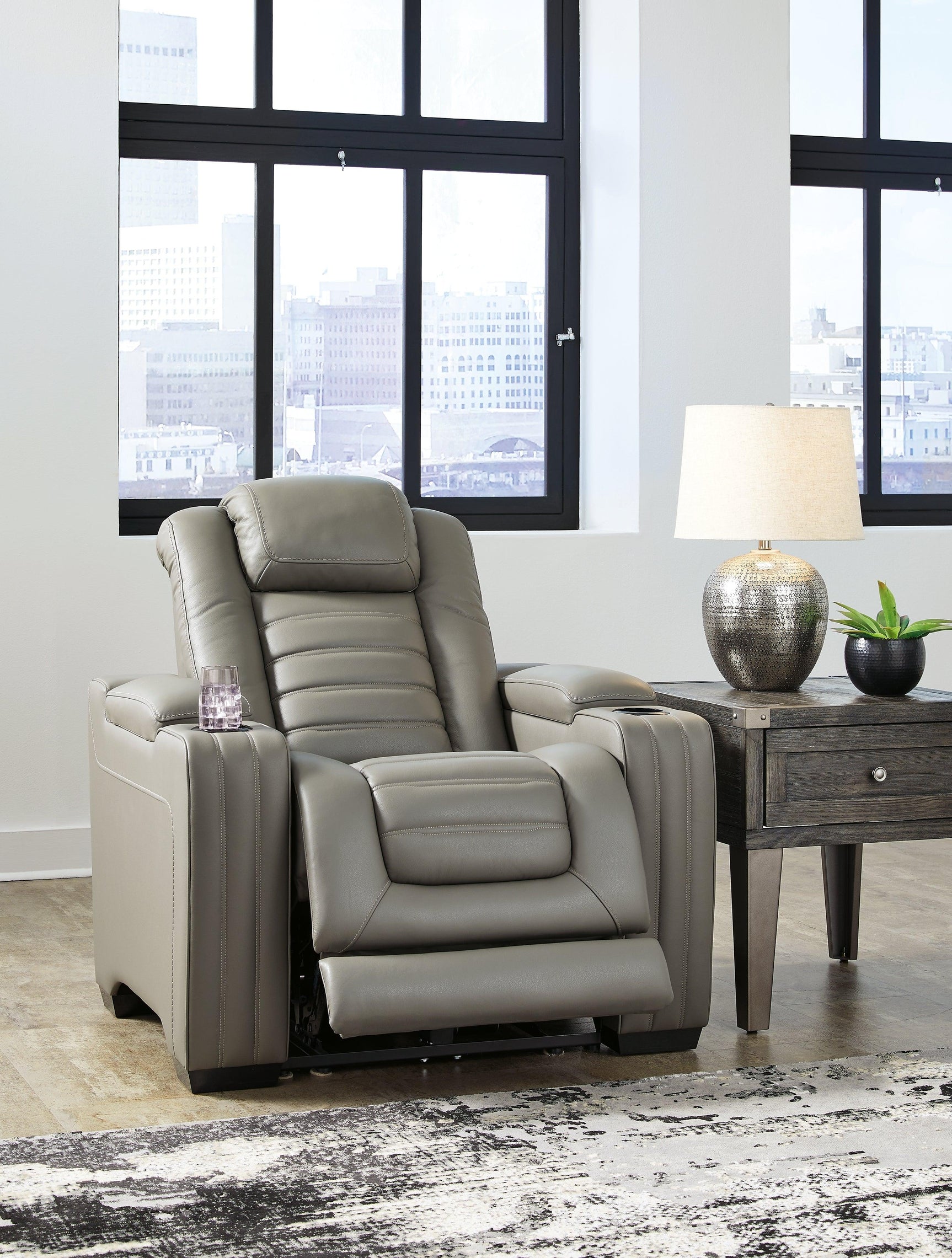 Backtrack Gray Sofa, Loveseat And Recliner - Ella Furniture