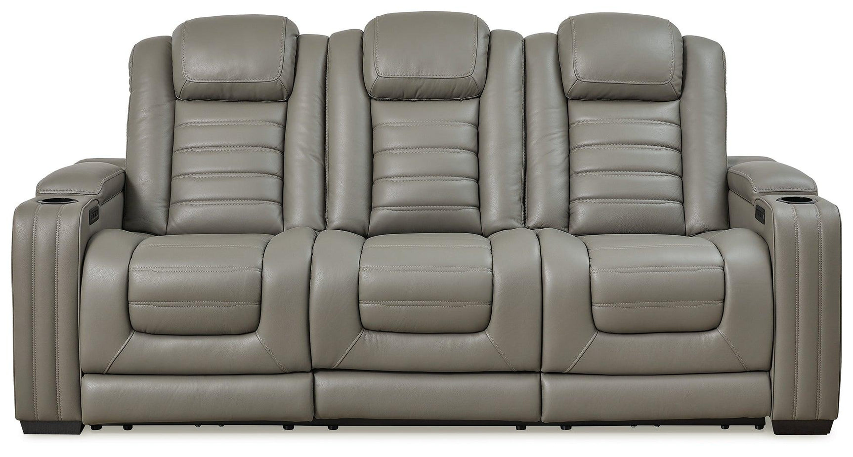 Backtrack Gray Sofa, Loveseat And Recliner - Ella Furniture