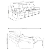 Bahrain 5-piece Upholstered Home Theater Seating Charcoal 609541T - Ella Furniture