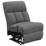 Bahrain 5-piece Upholstered Home Theater Seating Charcoal 609541T - Ella Furniture