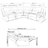 Bahrain 6-piece Modular Power Reclining Sectional Charcoal 609540P - Ella Furniture