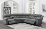 Bahrain 6-piece Modular Power Reclining Sectional Charcoal 609540P - Ella Furniture