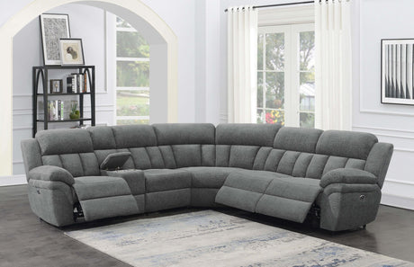 Bahrain 6-piece Modular Power Reclining Sectional Charcoal 609540P - Ella Furniture