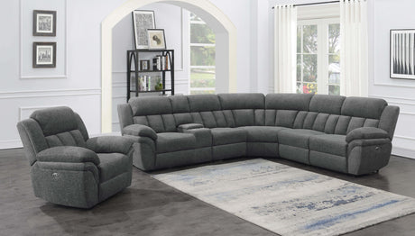 Bahrain 6-piece Modular Power Reclining Sectional Charcoal 609540P - Ella Furniture