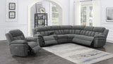 Bahrain 6-piece Modular Power Reclining Sectional Charcoal 609540P - Ella Furniture