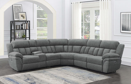 Bahrain 6-piece Modular Power Reclining Sectional Charcoal 609540P - Ella Furniture
