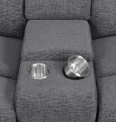 Bahrain 6-piece Modular Power Reclining Sectional Charcoal 609540P - Ella Furniture