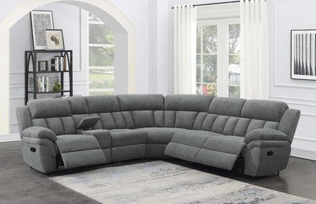 Bahrain 6-piece Modular Reclining Sectional Sofa Charcoal 609540 - Ella Furniture