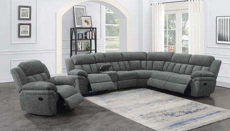Bahrain 6-piece Modular Reclining Sectional Sofa Charcoal 609540 - Ella Furniture