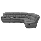 Bahrain 6-piece Modular Reclining Sectional Sofa Charcoal 609540 - Ella Furniture