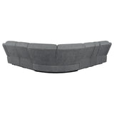 Bahrain 6-piece Modular Reclining Sectional Sofa Charcoal 609540 - Ella Furniture