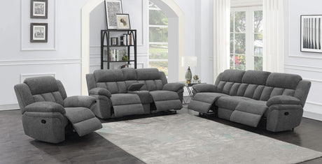 Bahrain Upholstered Motion Sofa Charcoal 609541 - Ella Furniture