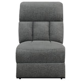 Bahrain Upholstered Motion Sofa Charcoal 609541 - Ella Furniture