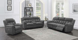 Bahrain Upholstered Power Loveseat Charcoal 609542P - Ella Furniture