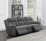 Bahrain Upholstered Power Sofa Charcoal 609541P - Ella Furniture