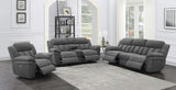 Bahrain Upholstered Power Sofa Charcoal 609541P - Ella Furniture