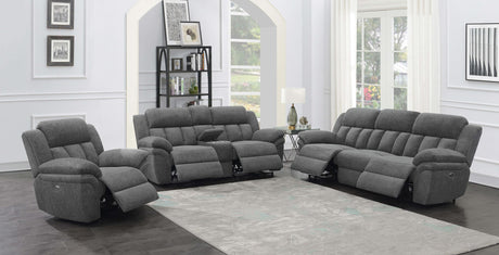 Bahrain Upholstered Power Sofa Charcoal 609541P - Ella Furniture