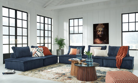 Bales Navy 5-Piece Modular Seating - Ella Furniture