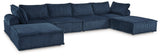 Bales Navy 6-Piece Modular Seating - Ella Furniture